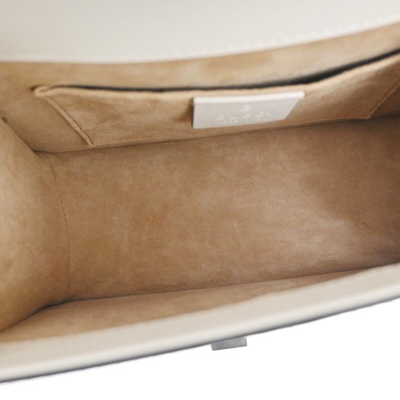 GUCCI Logo Sylvie 2Way Mini Shoulder Hand Bag Leather White Italy 660RJ172 - Picture 15 of 16